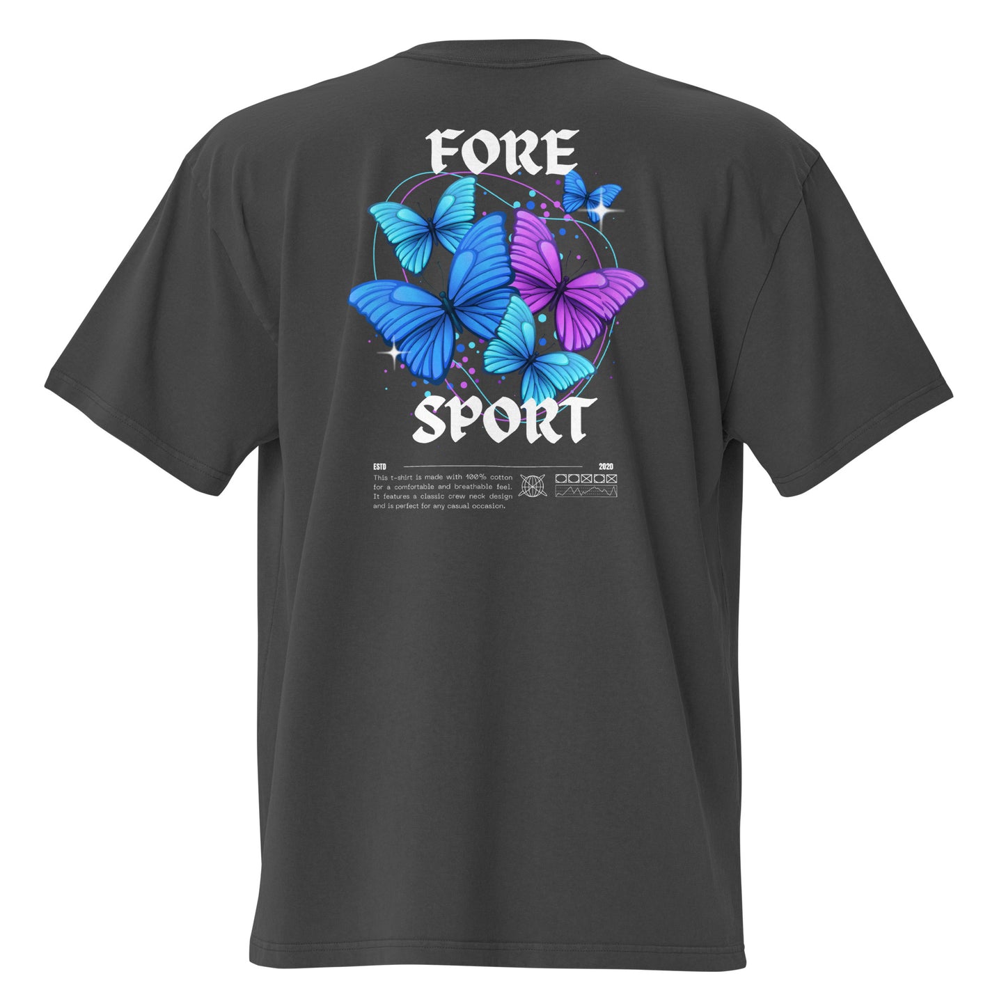 Fore Sport Butterfly Oversized faded t-shirt