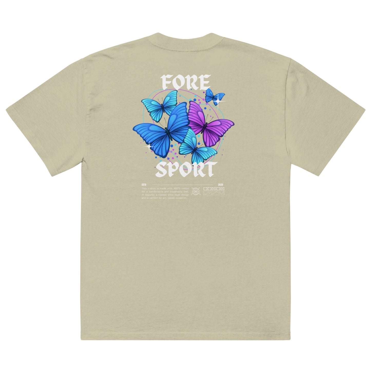 Fore Sport Butterfly Oversized faded t-shirt