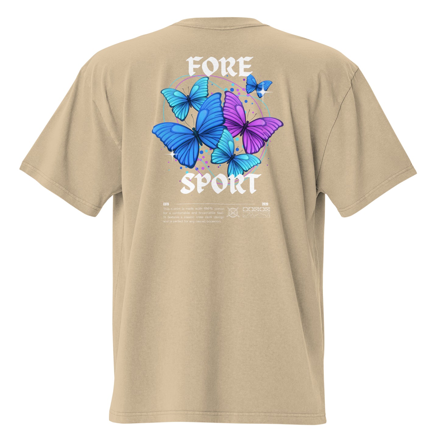 Fore Sport Butterfly Oversized faded t-shirt